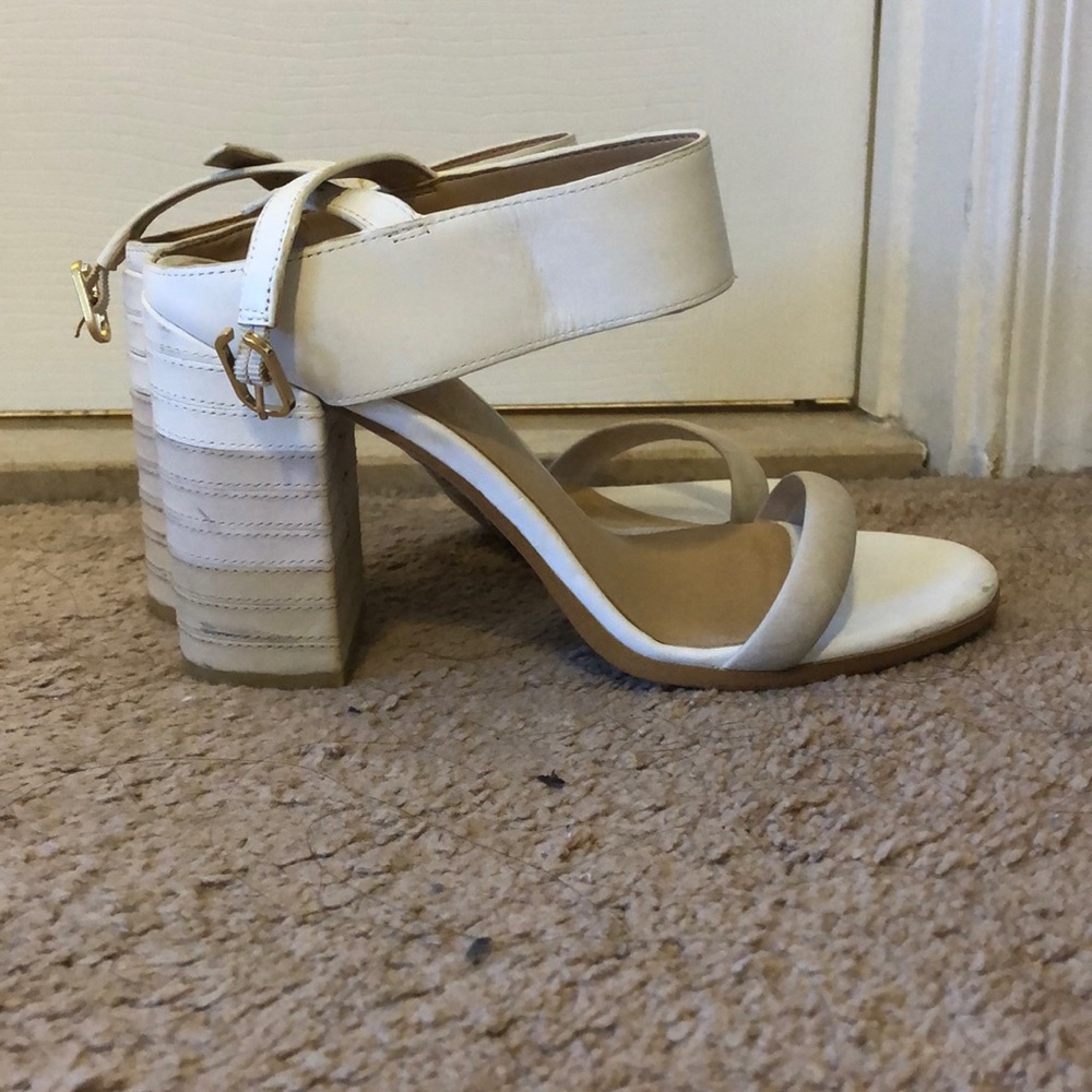 ALDO WHITE BLOCK HEELS